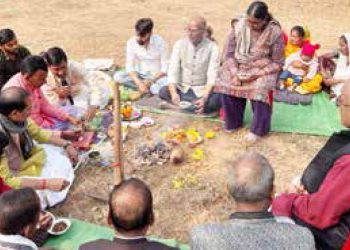 जिले के वनवासी क्षेत्र भेजा जंगली में तथागत ग्लोबल गुरूकुलम की होगी स्थापना, हुआ भूमीपूजन